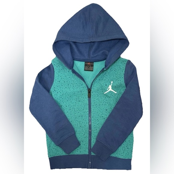 Boy's Air Jordan Jackets Red Logo Coat & Turquoise Zip Hoodie Size XS 4 Lot Of 2 - Picture 9 of 12